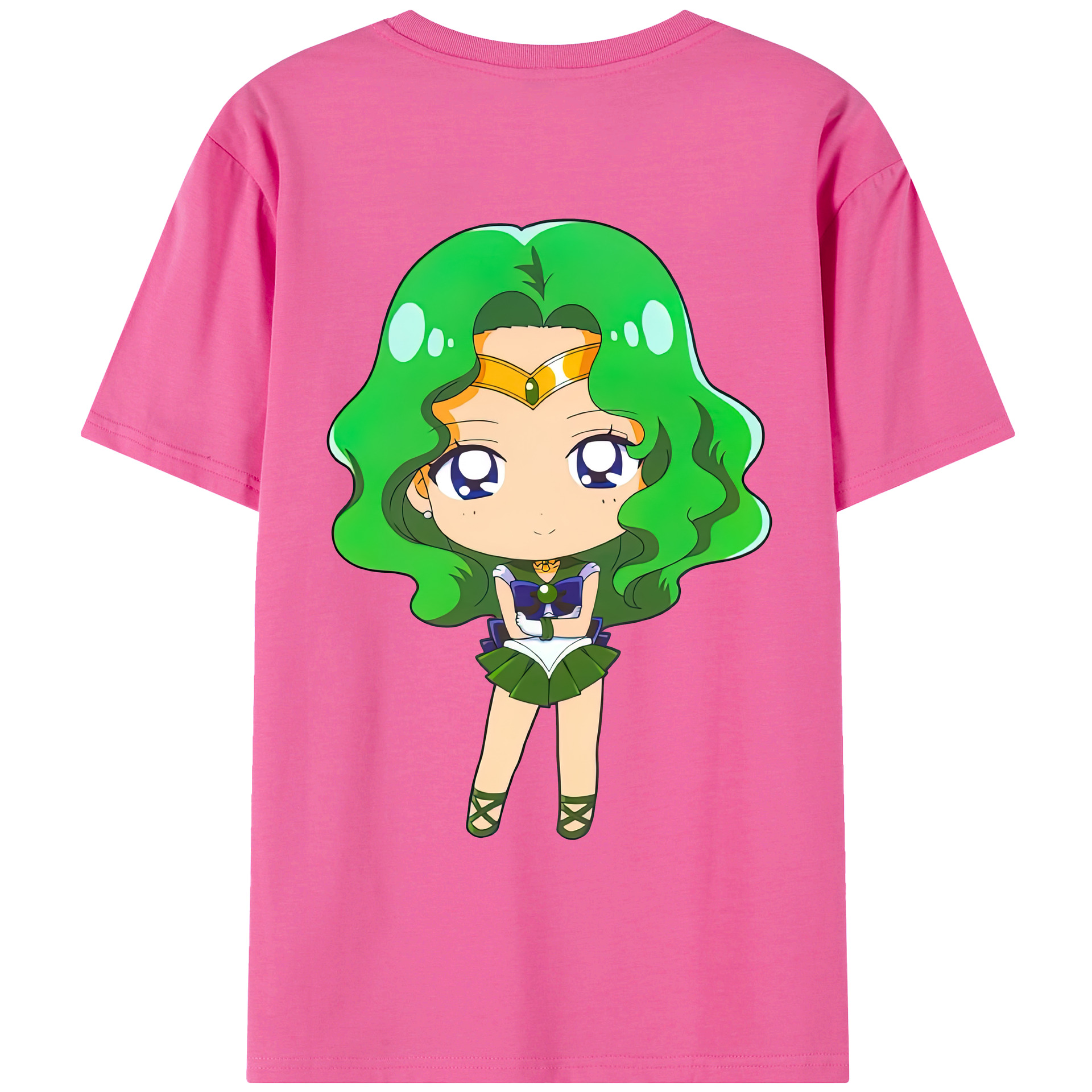 （画像用） 美少女戦士セーラームーン 海王 みちる（かいおう みちる） Sailor Moon Kaiou Michiru レディース半袖Tシャツ(バックプリント)